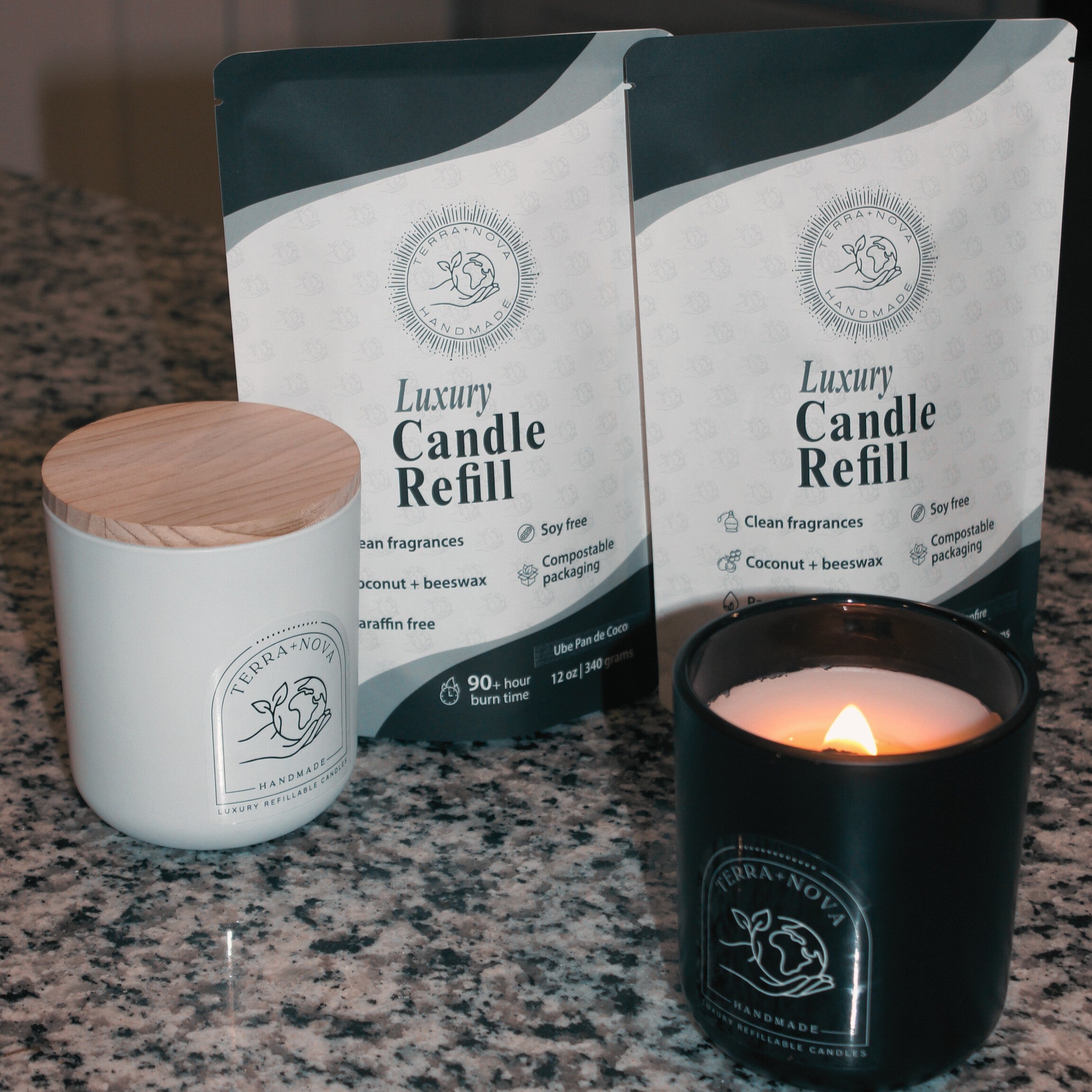 The Black Dahlia Candle Refill (12 oz) | Dark Floral, Non-Toxic